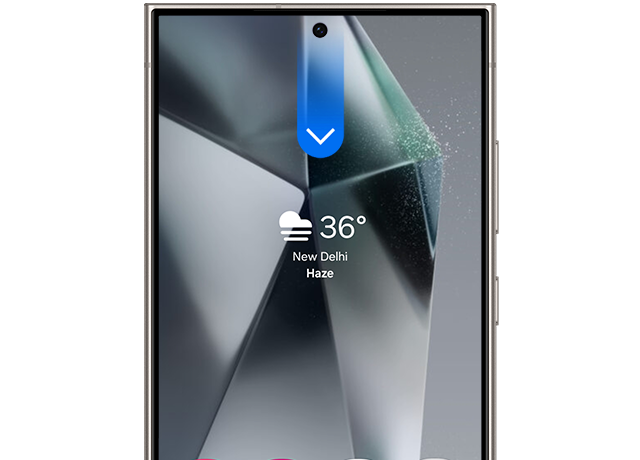image showing the drag the notification bar