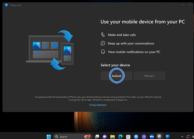 image showing to select the your device to connect