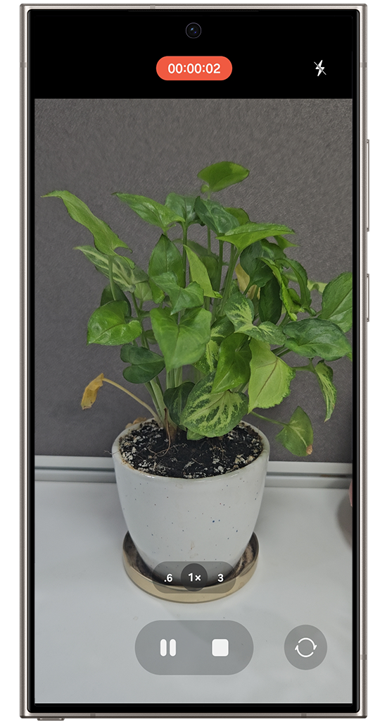 a picture showing shot the video on galaxy video