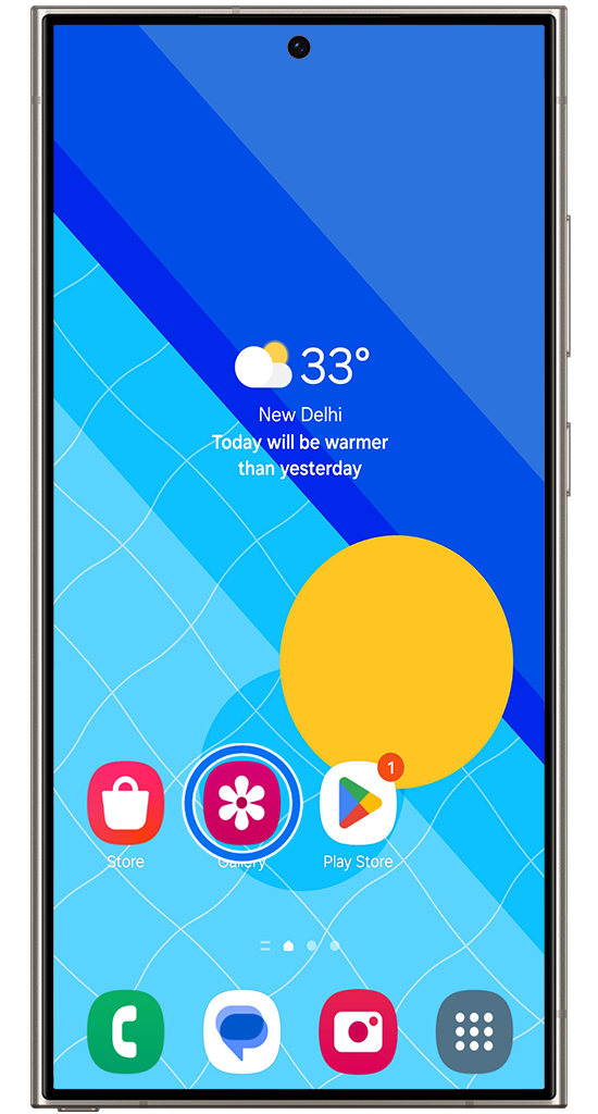 an image showing tapping on gallery app