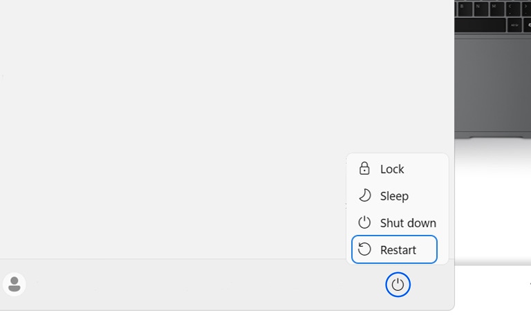 image showing to restart the samsung laptop