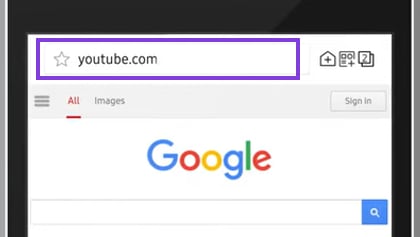 address bar and press Enter