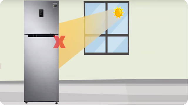 Image of refrigerator and sun light
