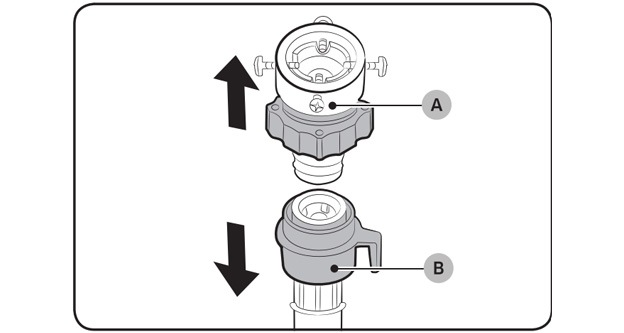 remove the adapter from the water tap