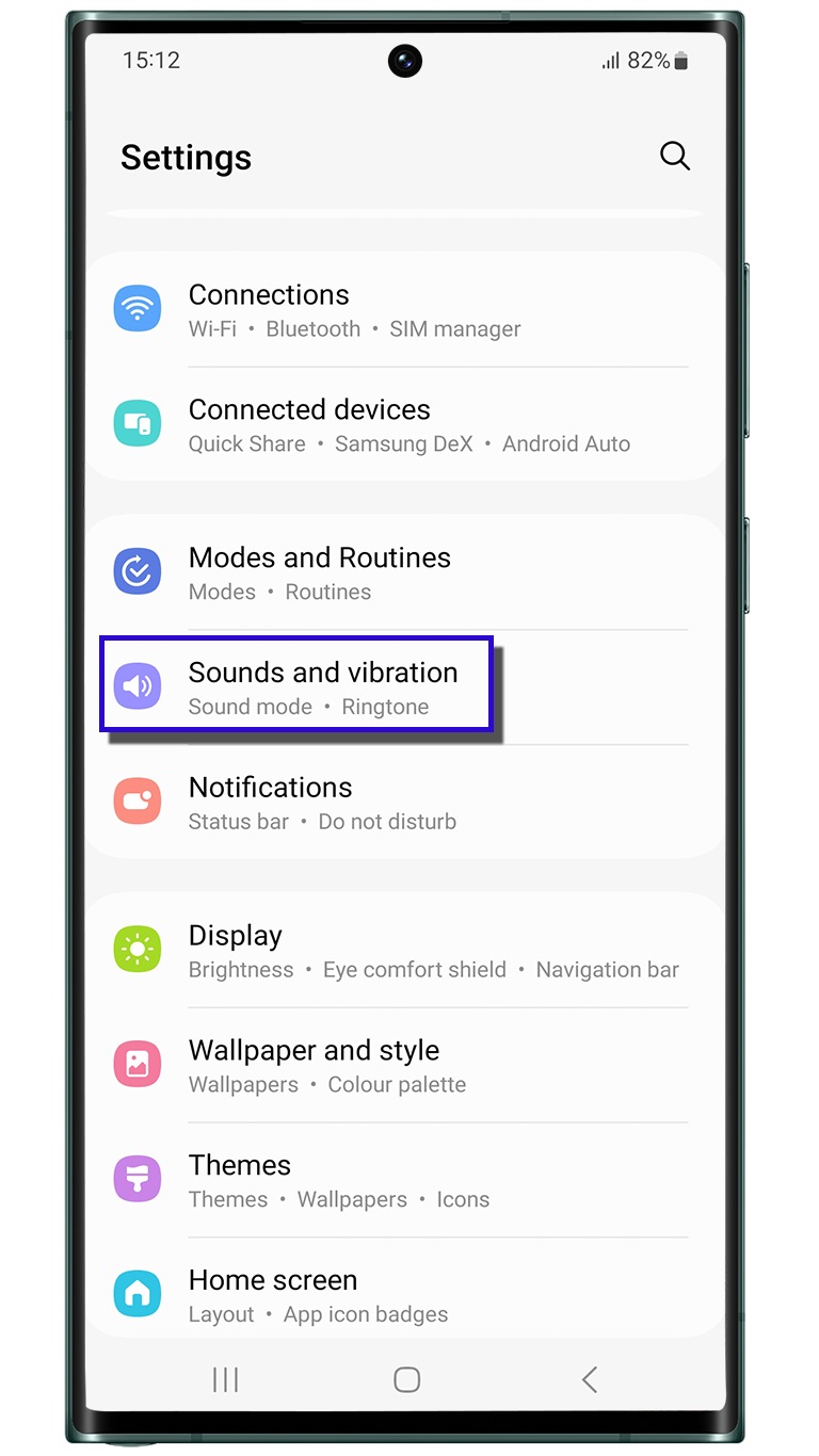 Image of settings vibration