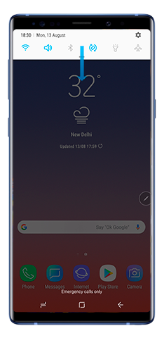 Drop down the notification panel