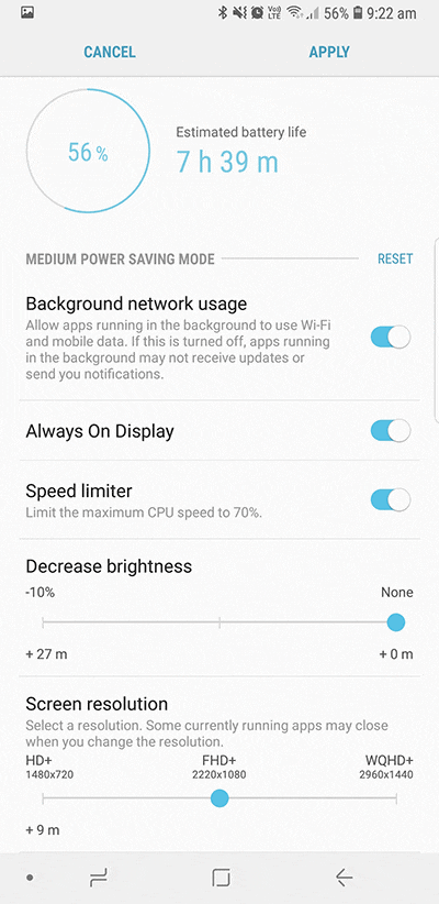 Customise your Power saving mode