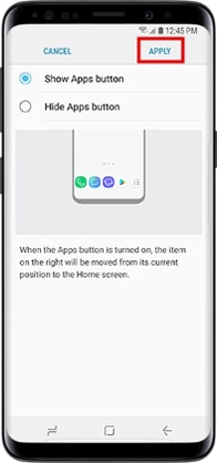 How to get App button back in S9|S9+?