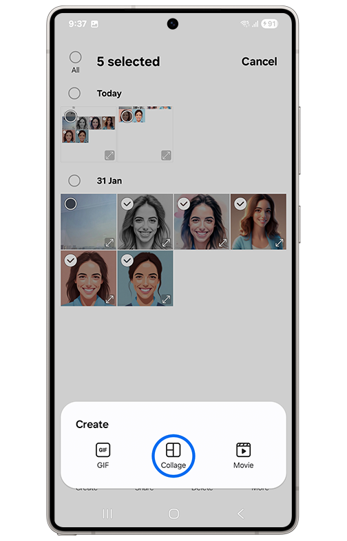 image showing to tap on collage