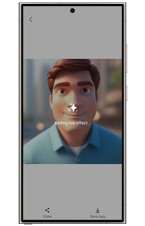 A message indicating 'Adding live effect' will appear while processing.