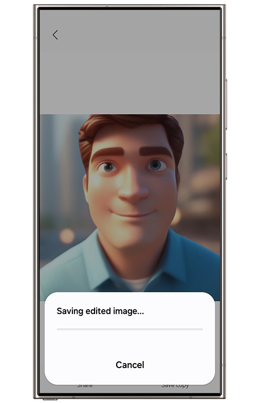 Save copy to keep the edited version or Share to send it via preferred method