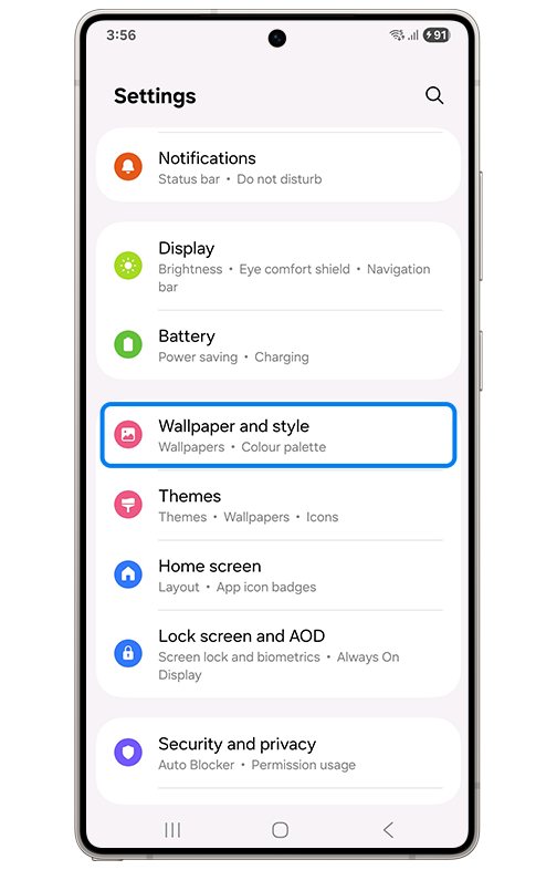 image showing to select wallpaper and style