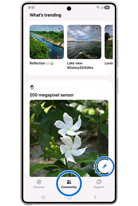 samsung members community home screen