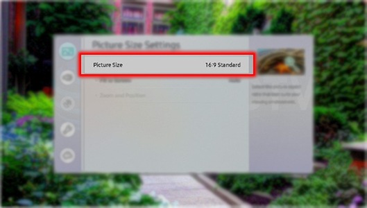 How to change the Picture Size in QLED?