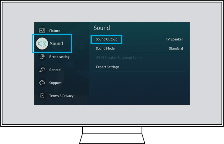 selecting sound menu