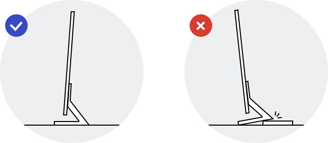 tilt back screen caution