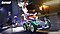 A character in a racing game is blazing past the competition and off the Samsung OLED screen. 'Kartrider Drift' logo is on the top.