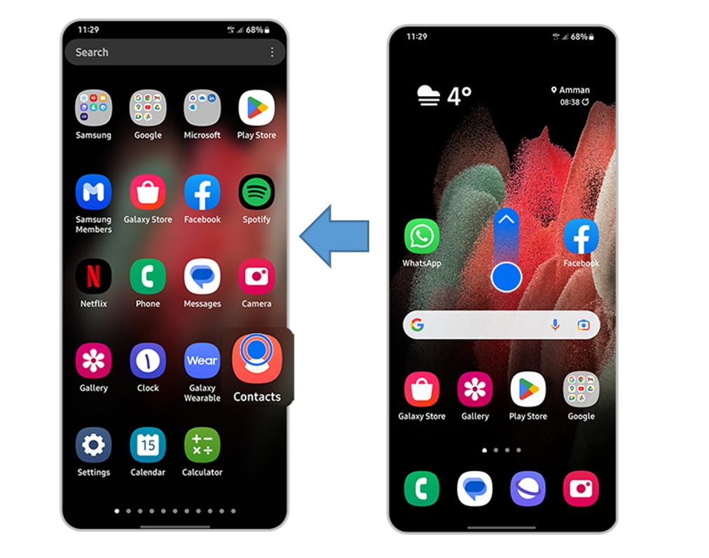 add applications and widgets to the home screen