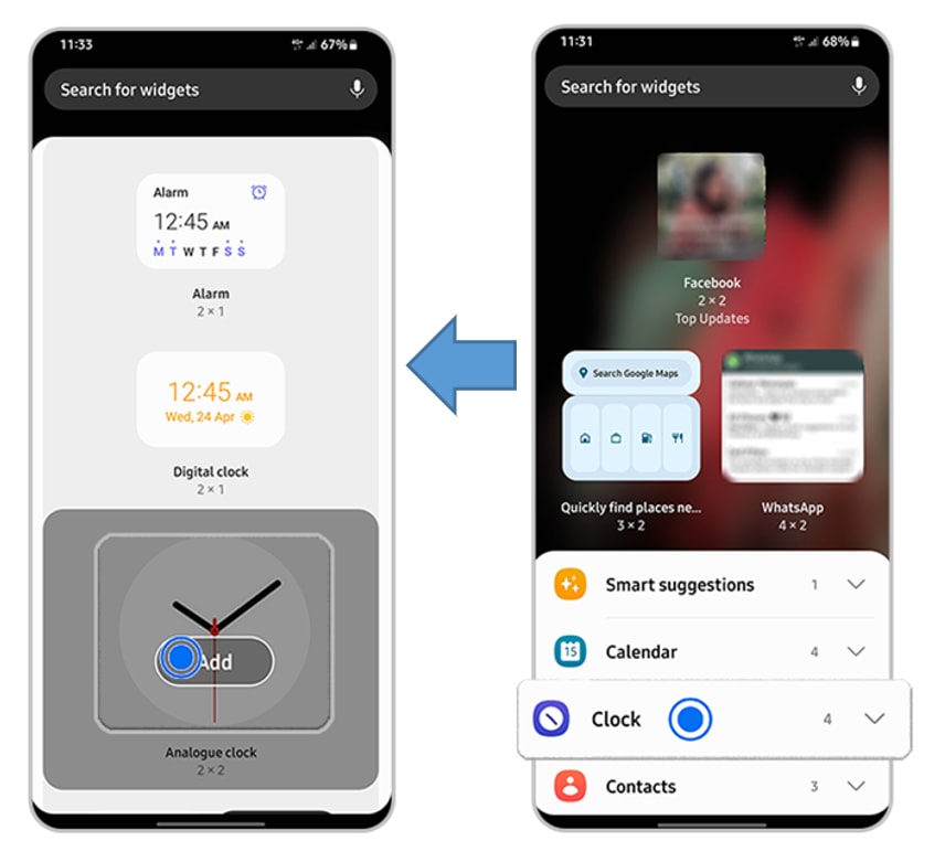 add applications and widgets to the home screen