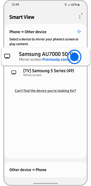 Select your TV