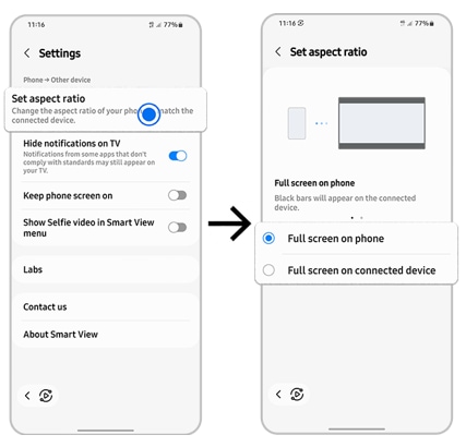 Adjust the screen ratio on your phone