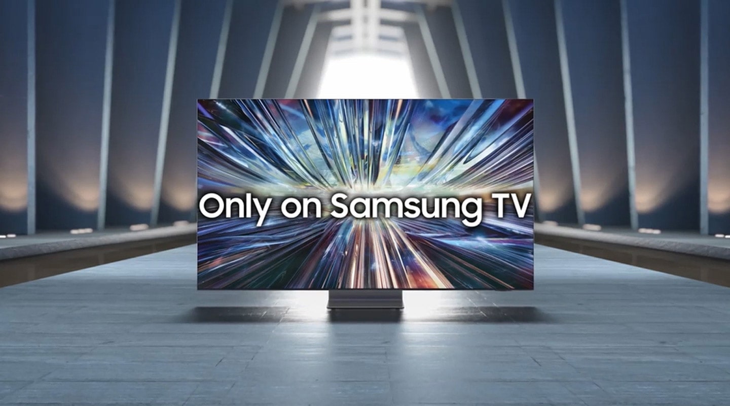 ذرات درخشان از Samsung TV خارج میشوند. عصر جدید تلویزیون مجهز به هوش مصنوعی سامسونگ. دایرههای حاوی سیستم عامل Samsung Tizen و پردازنده هوش مصنوعی، قبل از اینکه ترکیب شوند در اطراف نماد NQ8 AI Gen3 میچرخند. تراشه پردازنده NQ8 AI Gen3 به همراه گزینههای سرگرم مختلفی نمایش داده میشود که از طریق سیستم عامل Samsung Tizen قابل دسترسی هستند. با ترکیب پرازنده هوش مصنوعی ما و سیستم عامل Samsung Tizen، تلویزیونهای Samsung TV ویژگیهایی از قبیل محتوای بیپایان، Samsung Knox Security، SmartThings، ارتقای زندگی با هوش مصنوعی، و پایداری و دسترسپذیری را ارائه میدهند. نمای بالا از Samsung TV باریک. نمای جلو از Samsung TV که تصاویر گرافیکی رنگارنگی را نمایش میدهد. فقط در Samsung TV.