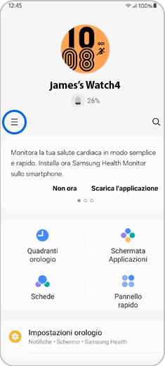 schermata con altro in alto a sinistra