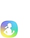 Logo dell’app Samsung Health: la silhouette di una donna che corre su uno sfondo colorato