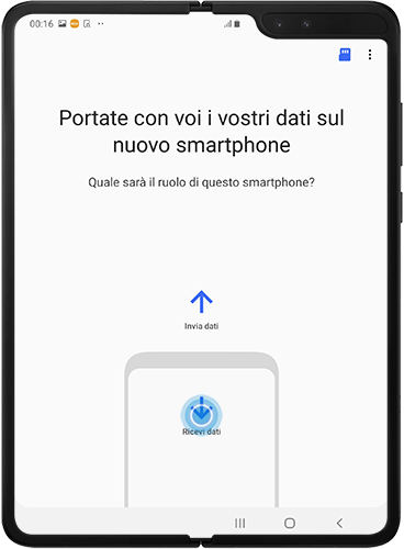 Hai due opzioni disponibili "Invia i dati" e "Ricevi i dati"