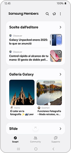 Scelte dell'editore e Galleria Galaxy nella sezione Scopri.