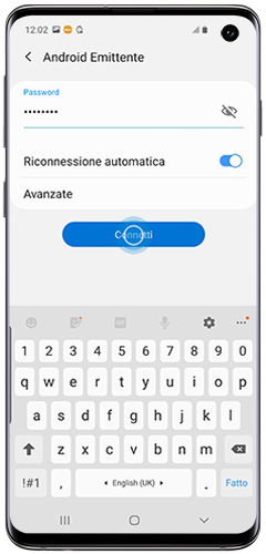 Una volta inserita la password, clicca il bottone azzurro “Connetti”