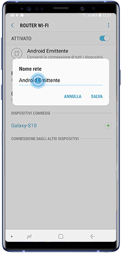 Puoi digitare il nuovo nome della rete per renderlo più intuitivo facendo clic su di esso