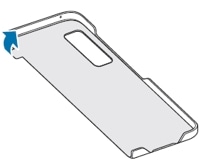 La pellicola adesiva deve essere rimossa dall'interno