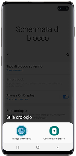 Puoi cambiare lo stile dell'orologio per la schermata AOD o per quella di blocco