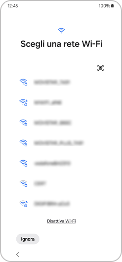 Richiesta di connessione Wi-Fi.
