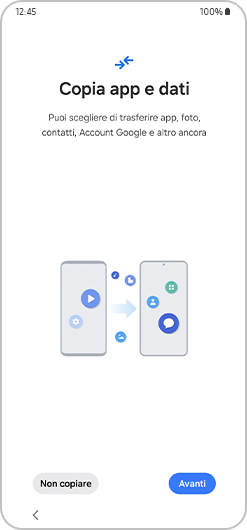 Richiesta di copia di app e dati.