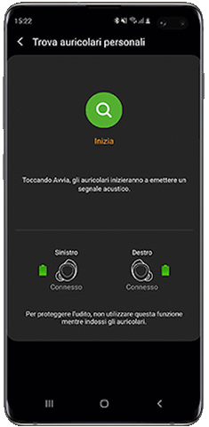 Funzione di ricerca auricolari perduti di Galaxy Wearable
