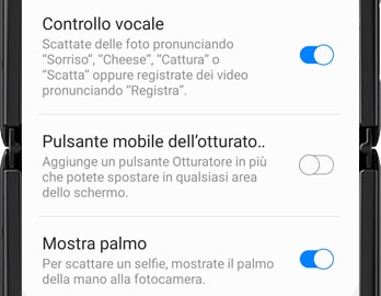 screenshot dei diversi modi di scatto