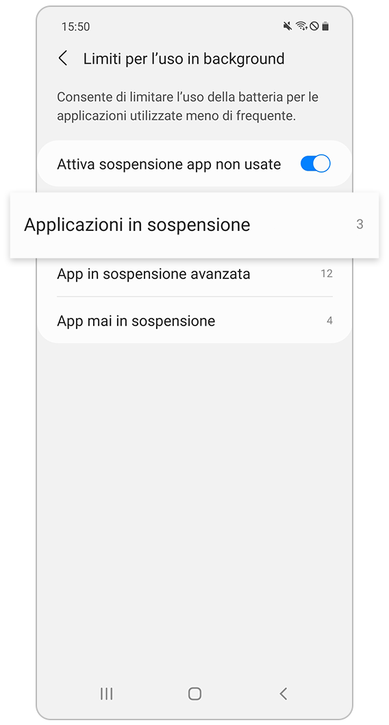 Applicazioni in sospensione