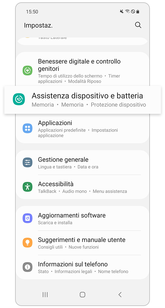Assistenza dispositivo e batteria