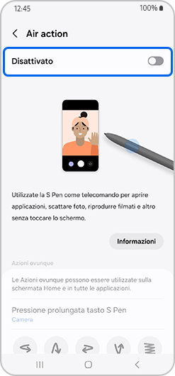Interruttore disattivato evidenziato