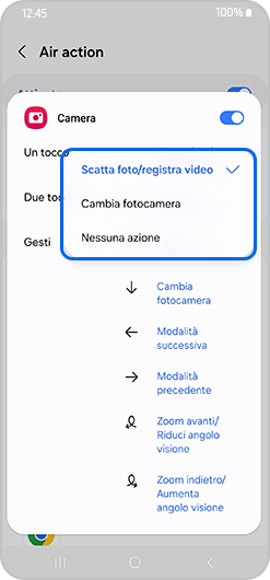 Impostazione per cambiare fotocamera evidenziata