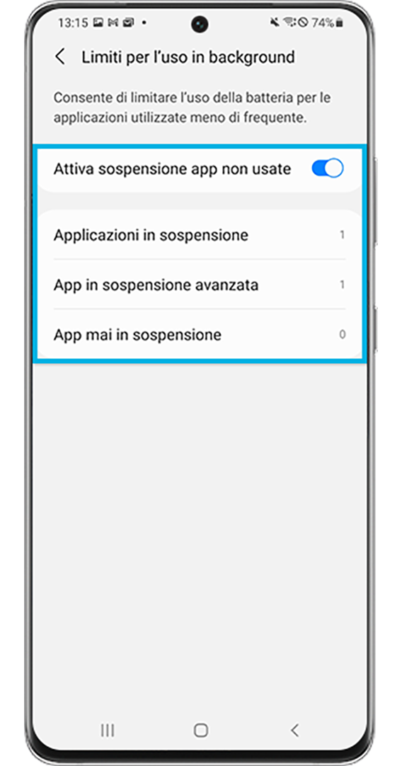 Limiti per l‘uso in background