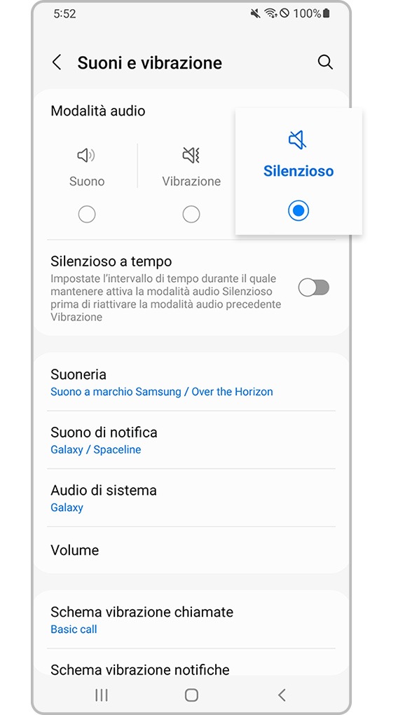 Modalità Silenzioso: