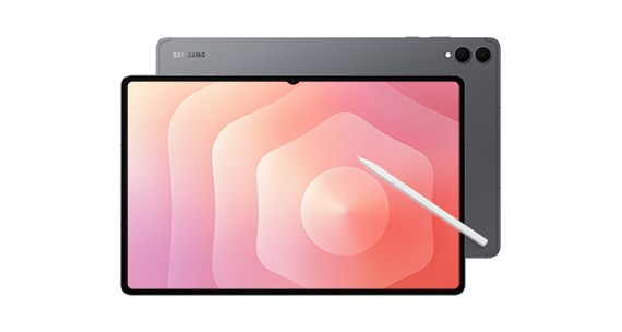 Galaxy Tab S11 Ultraの正面と背面端末。