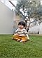 赤ちゃんをポートレート機能で撮影した写真。
