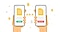 データ移行をしているイメージ。