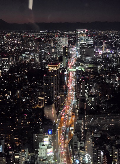 Galaxyスマホで撮影した夜景写真。