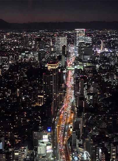 Galaxyスマホで撮影した夜景写真を編集して反射を消した写真。