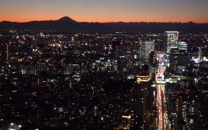 Galaxyスマホで撮影した夜景写真。